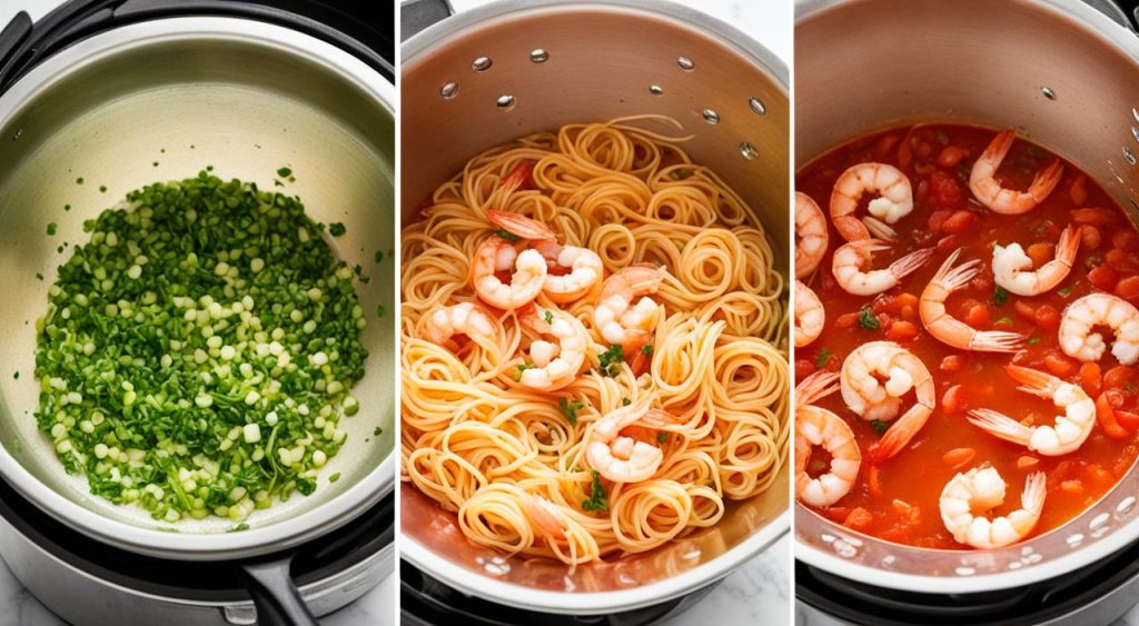 Homemade Shrimp Pasta Preparation