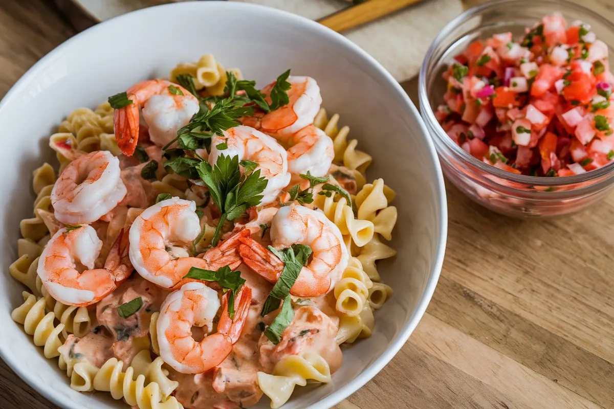 creamy shrimp and pasta recipes with pico de gallo recipe