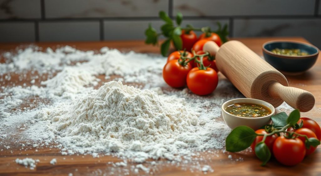 pizza dough recipe using 00 flour whole tomatoes and chimichurri