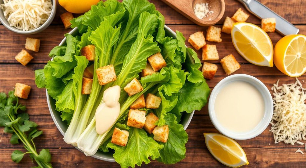 Caesar salad preparation