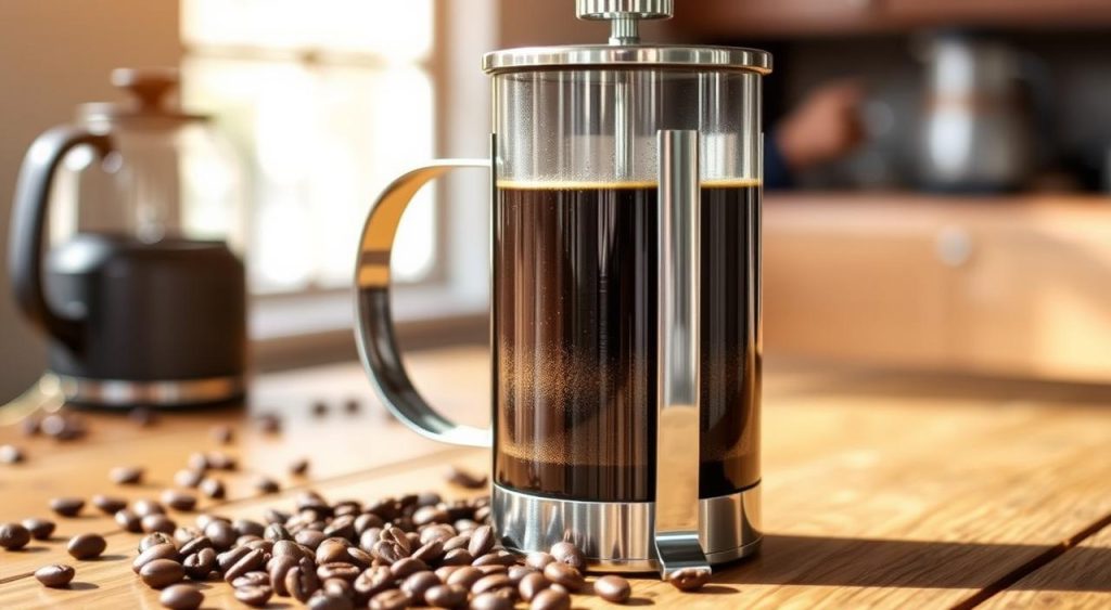 French press brewing device