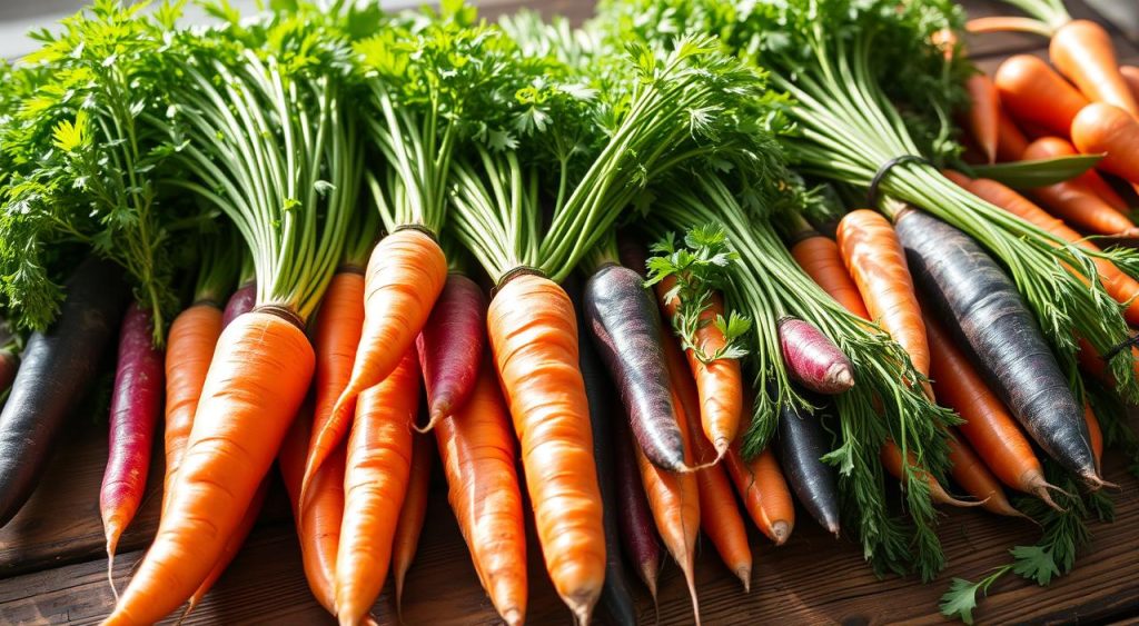 Fresh carrot selection