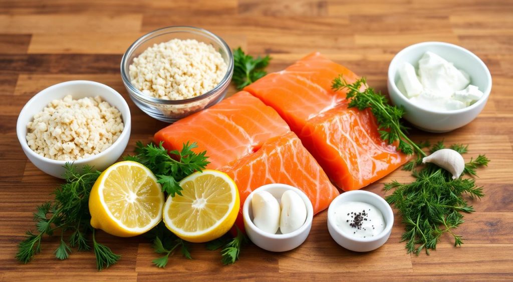 Ingredients for salmon bites