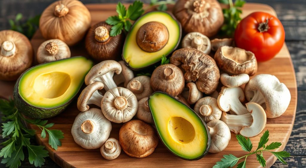 Nutritional benefits of mushrooms and avocado