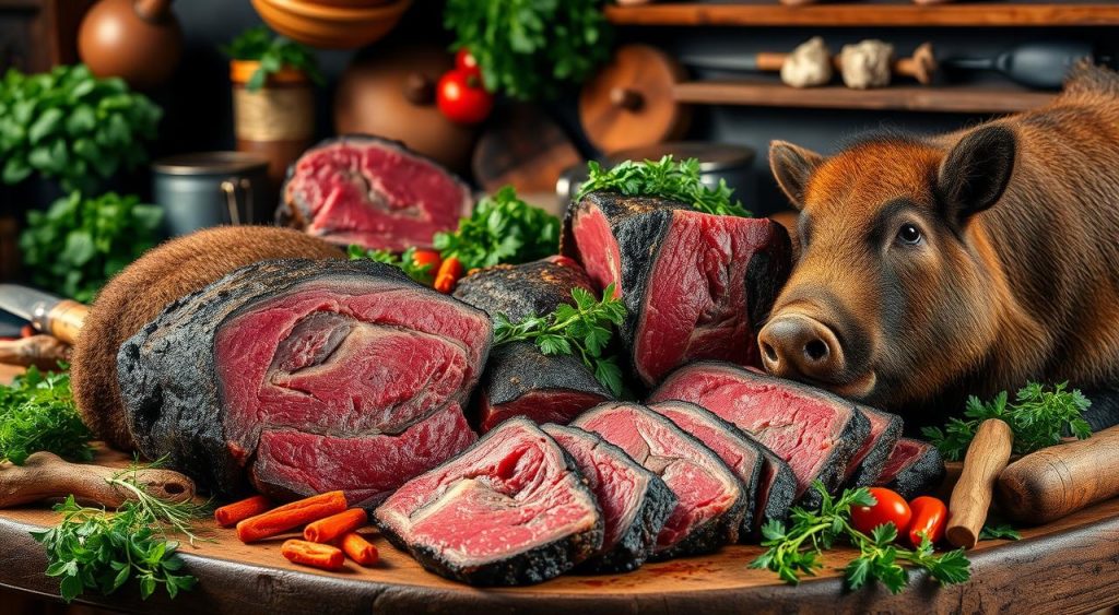 bison meat and wild boar culinary uses