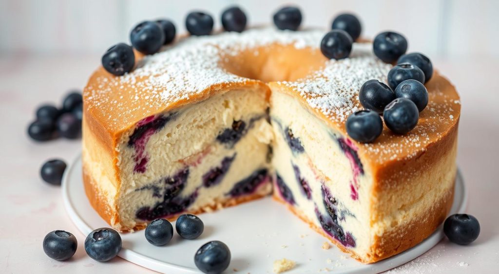 blueberry ricotta cake features