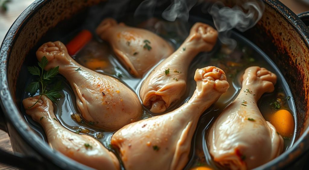 chicken necks cooking