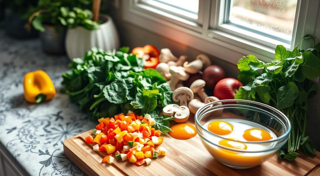 filling preparation for egg scramble wrap