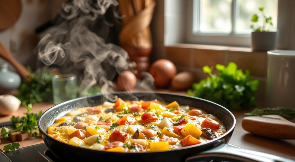 frittata cooking