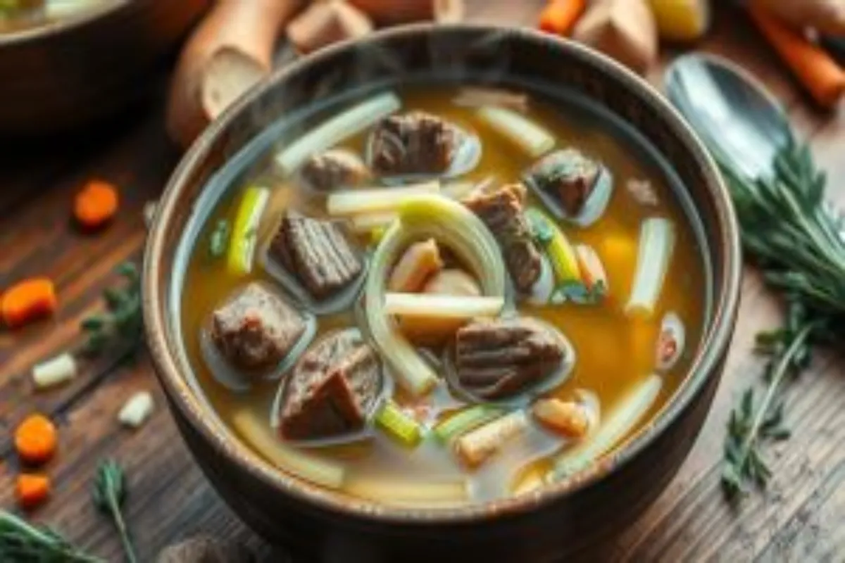 recipe for soup using leeks and beef