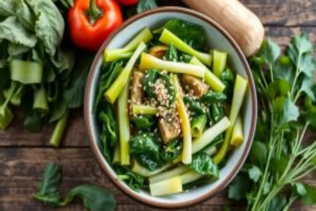 celery bok choi spinach recipe