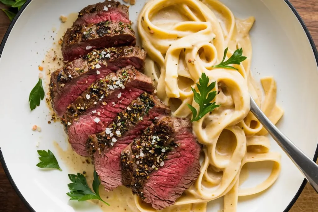 steak alfredo recipe