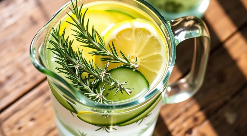 infused water with rosemary