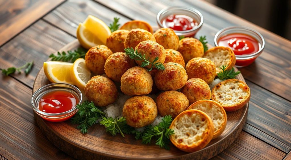 pairing foods with crab balls