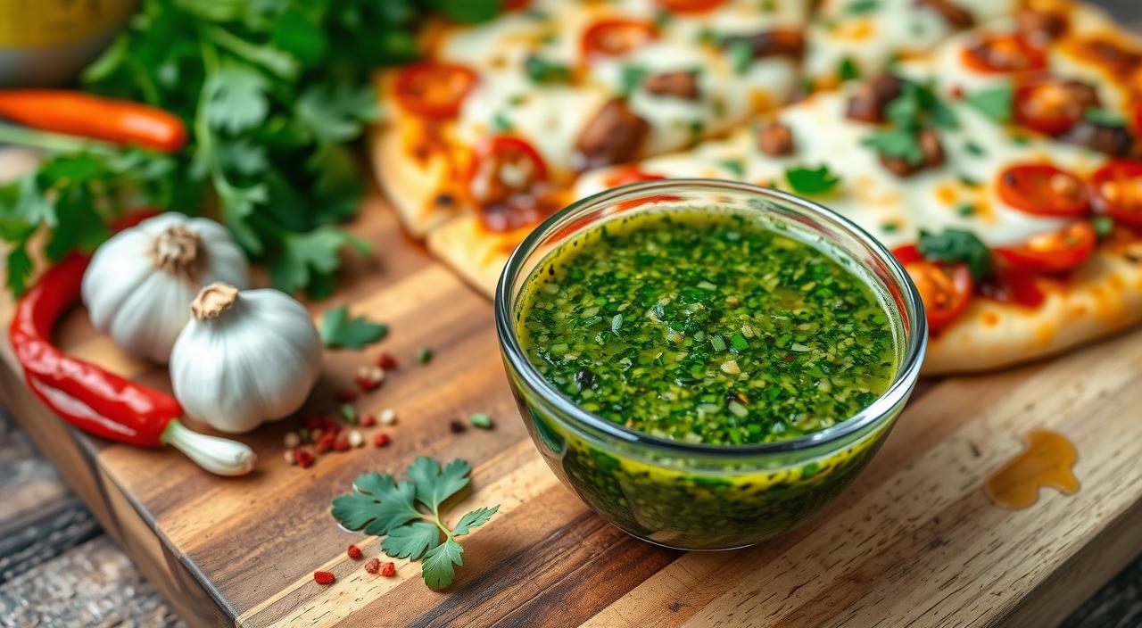 pizza sauce recipe using chimichurri sauce