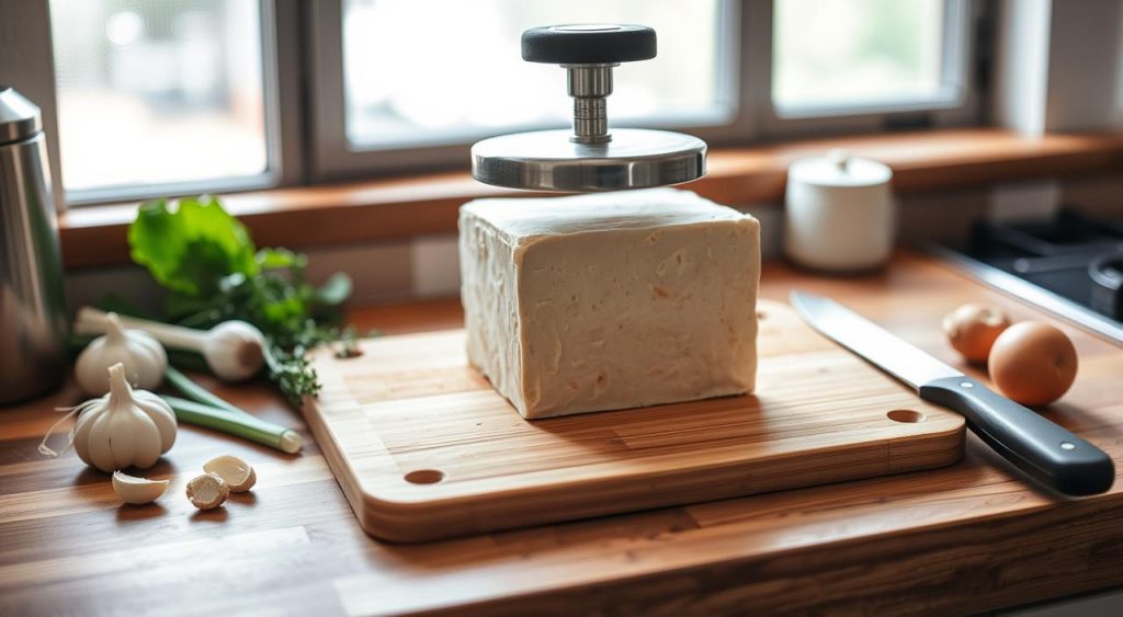 pressing tofu