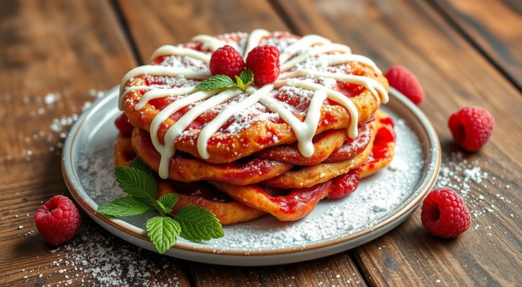 red velvet cake funnel cake dessert