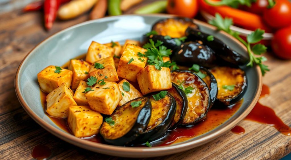 tofu and aubergine dish