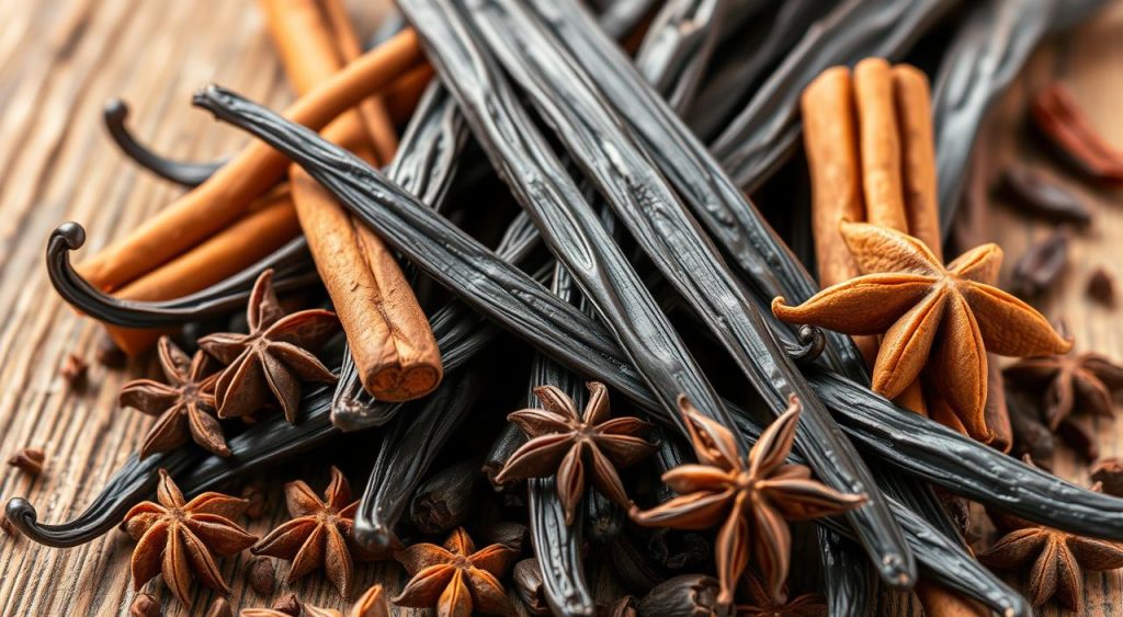 vanilla beans and spices for spiced vanilla