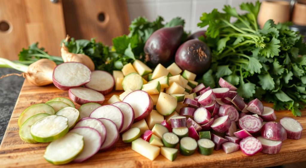 vegetable preparation for frittata