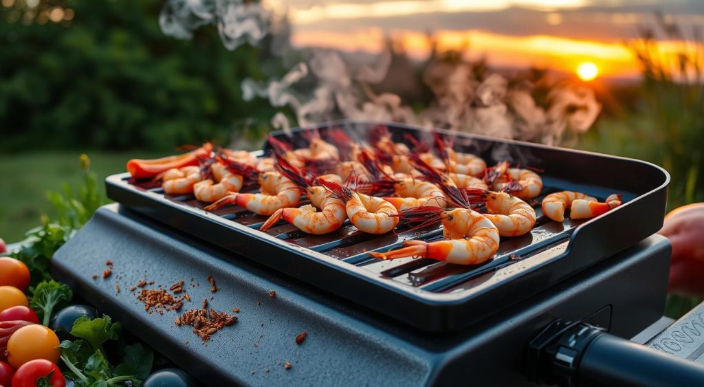 Blackstone cooking techniques for shrimp recipes.