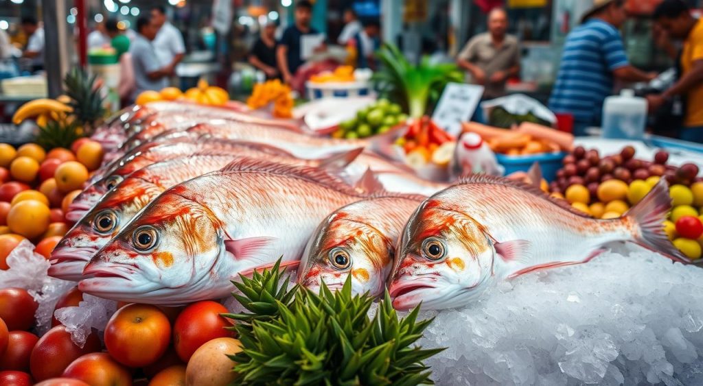 Choosing fresh mangrove snapper