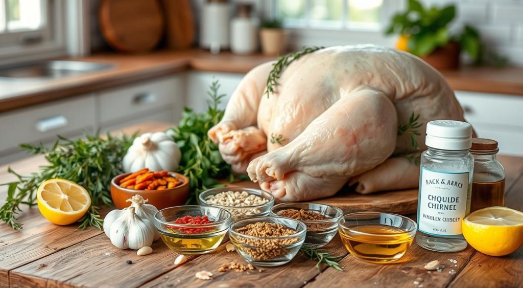 Essential cooking ingredients for chicken