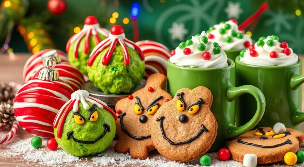 Grinch-themed treats for festive foods