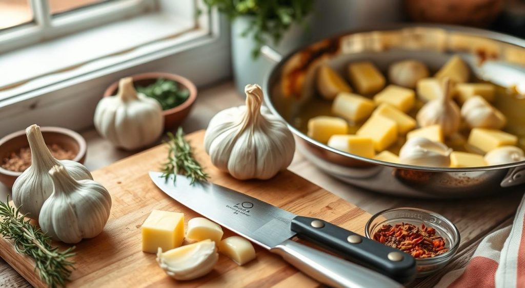 Step-by-step garlic butter preparation