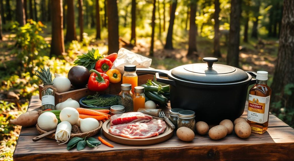 essential camping ingredients for Dutch oven meals