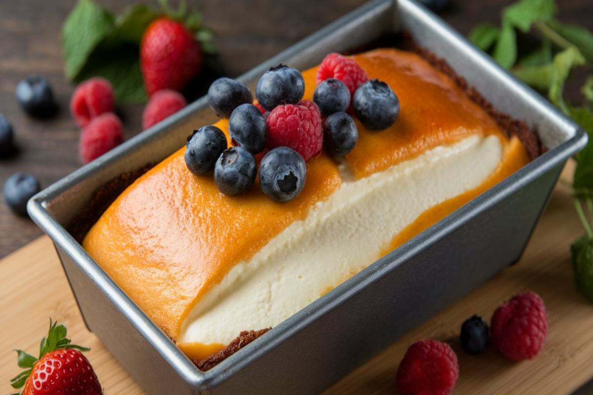 loaf pan Basque cheesecake