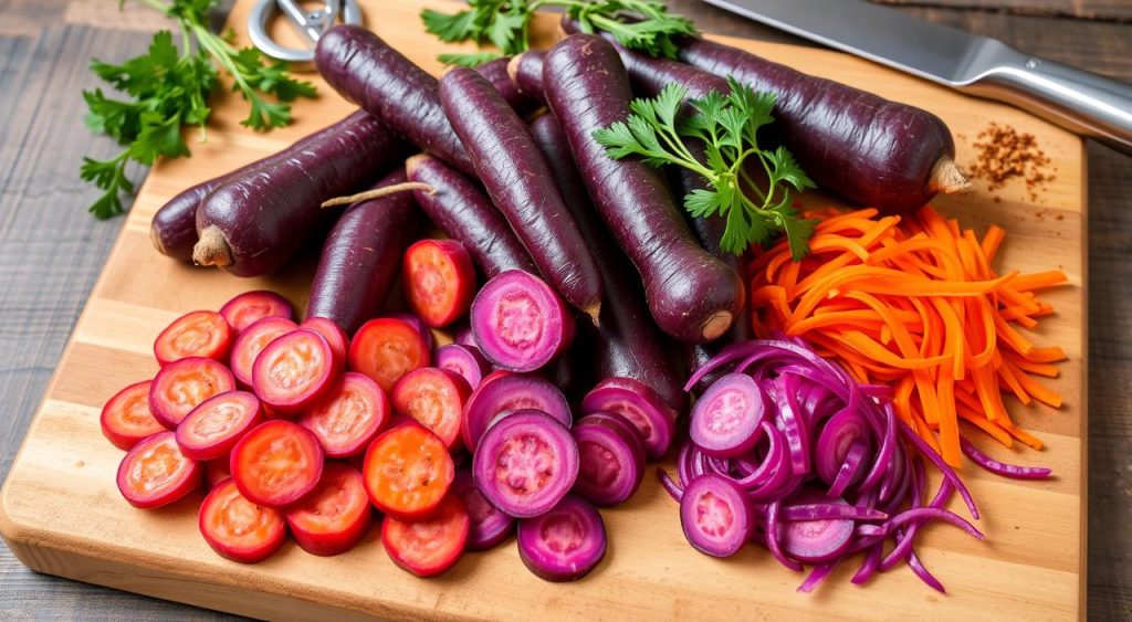 preparation techniques purple carrots