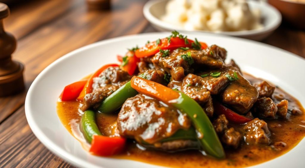 recipe for pepper steak and gravy