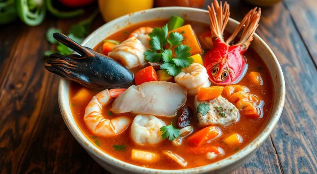 seafood in sopa de caracol