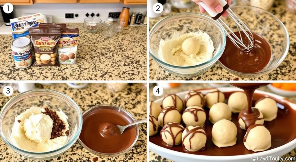 steps to make Butterfinger balls