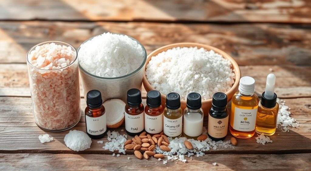 types of salt and nourishing oils for skin hydration